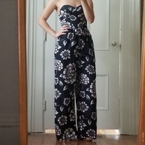 Navy Floral Print Jumpsuit